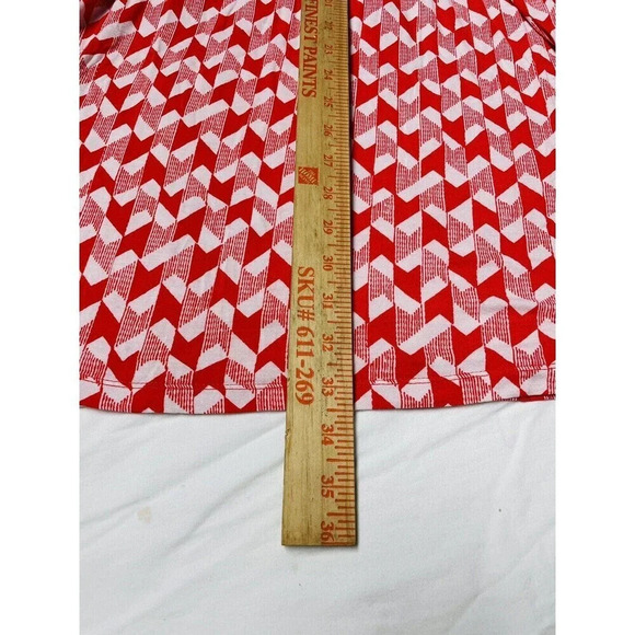 A.N.A. Mini Sundress Womens Sz S Red White Geometric Stretch Waist Sleeveless - Picture 9 of 9